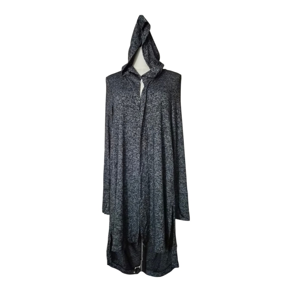Athleta Harmony Wrap Draped Back Open Front Duster Heather Gray Hoodie Women XS